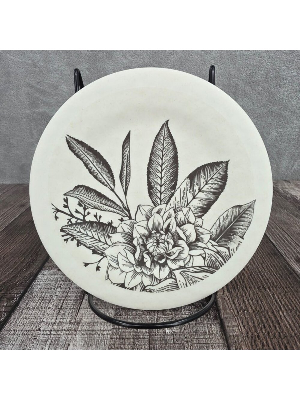 Demdaco Floral Appetizer Plates 4 Piece Speckled Cream Gift Boho Cottagecore New